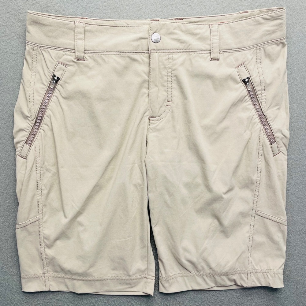 L.L. Bean Women Shorts Tan Nylon Spandex Size 6 Regular Hiking Outdoor utility